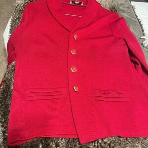 Dark Scarlett pant suit by St. John’s Collection by Marie Gray